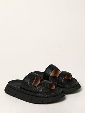 Marsèll Black Intagliato Scalzato chunky sandals dry milled leather 40mm 8 1/2